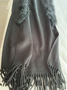 One Size Black wool cape shawl wear over jacket