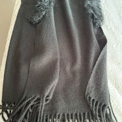 One Size Black wool cape shawl wear over jacket