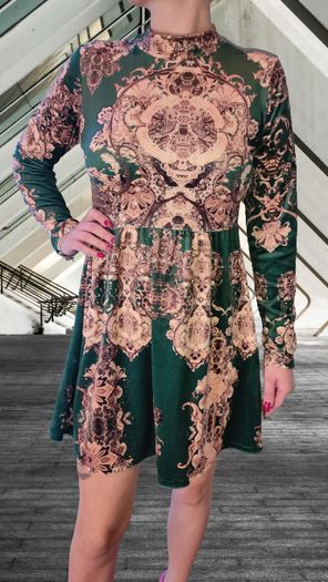 Patterned velor dress