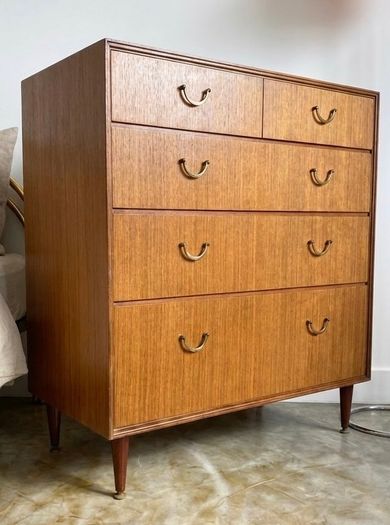 Vintage Teak Mid Century Chest of Drawers Storage