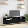 TV Cabinet Black Oak 150 x 30 x 45 cm Engineered Wood Image 3