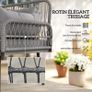 2-Seater Woven Resin Garden Sofa with Cushions and Pillows, Outdoor Sofa with Armrests, Dark Gray Image 5