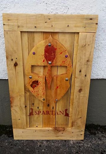 Rustic Spartan Wood Art Helmet