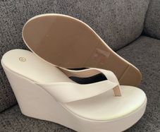 White wedge sandal