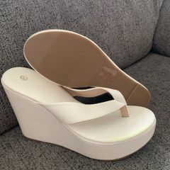 White wedge sandal