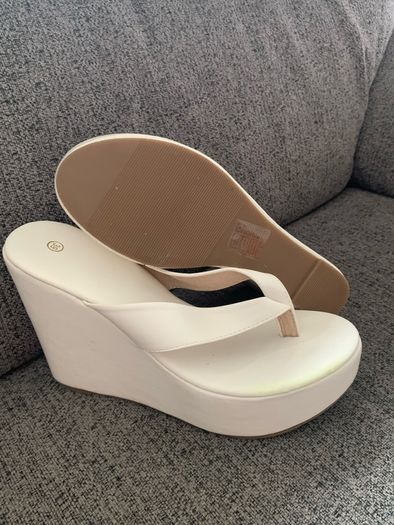 White wedge sandal