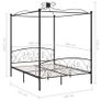 Canopy Bed Frame Black Metal 160x200 cm Image 2