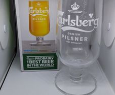 SALE ------ Carlsberg Danish Pilsner - Stemmed Pint Glass