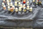 35 Old Collectible Thimbles some Enamel with Cloisonne decoration Postage or Collection