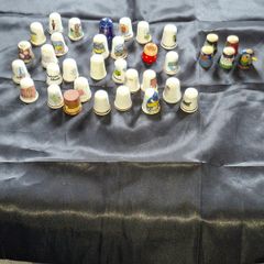 35 Old Collectible Thimbles some Enamel with Cloisonne decoration Postage or Collection