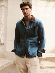 Reiss Corduroy Collar Denim Jacket