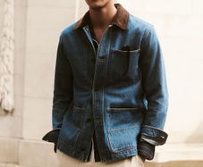 Reiss Corduroy Collar Denim Jacket