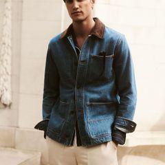 Reiss Corduroy Collar Denim Jacket