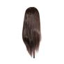 18" Hairdressing Training Head Real Human Hair Brown Long Hair Practice Head with Clamp Image 6