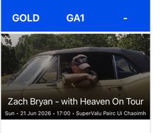 Zach Bryan tickets x2 Gold Standing