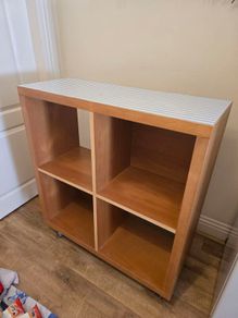 4 Cube Storage Bookcase with Wheels