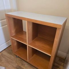4 Cube Storage Bookcase with Wheels