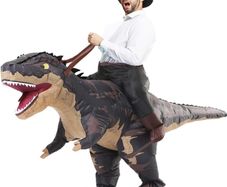 SEASONAL SALE  Inflatable Dinosaur Costumes Adult Size T-REX Ride on Halloween Costume Funny Dino Blow up Costume