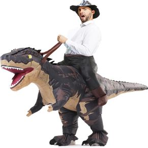 SEASONAL SALE  Inflatable Dinosaur Costumes Adult Size T-REX Ride on Halloween Costume Funny Dino Blow up Costume