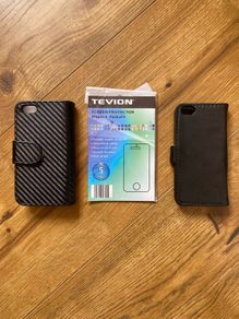 iPhone 5 Black Wallet Protective Cases + Screen Protectors