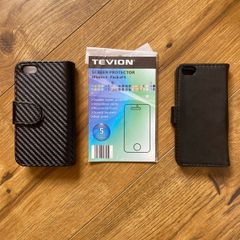 iPhone 5 Black Wallet Protective Cases + Screen Protectors