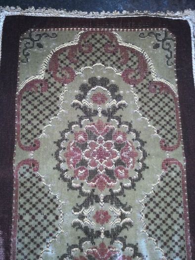Large antique handmade brocade table runner