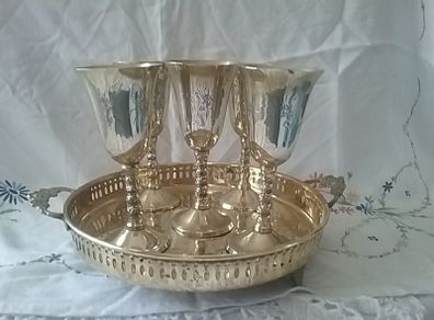 Brass Goblets & Tray