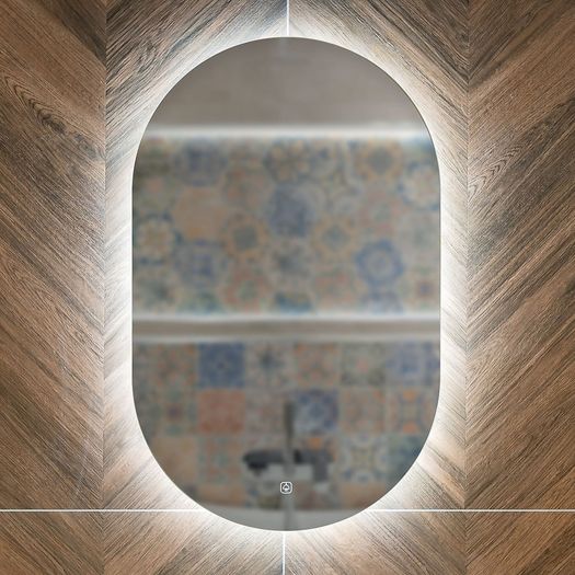 Modern LED Colour Changing Bathroom Mirror 800 x 500mm with 2 tiny black marks