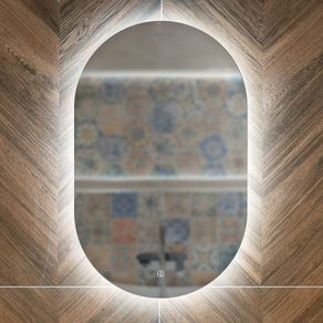 Modern LED Colour Changing Bathroom Mirror 800 x 500mm with 2 tiny black marks