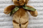 Harrods Knightsbridge Bear Green Bow Plush approx. 27 cm. Used Please see photos