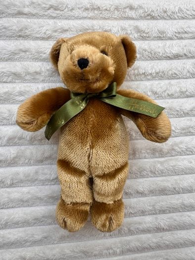 Harrods Knightsbridge Bear Green Bow Plush approx. 27 cm. Used Please see photos