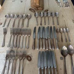 Vintage 6 person A1 silver plated cutlery set ..
