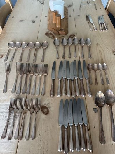Vintage 6 person A1 silver plated cutlery set ..