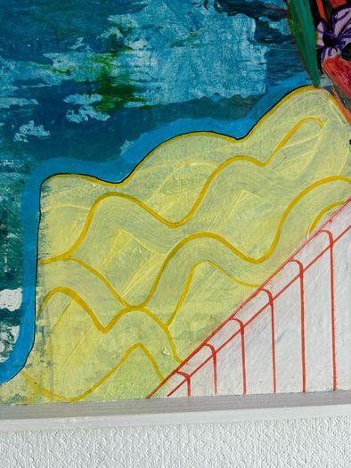 Original Art Swim Art Sea Swim Art Deco Style