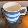 Vintage Blue White Striped Mug Colleen Pattern Carrigaline Pottery Ireland Image 2