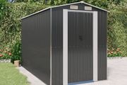 Garden Shed Anthracite 192x440x223 cm Galvanised Steel