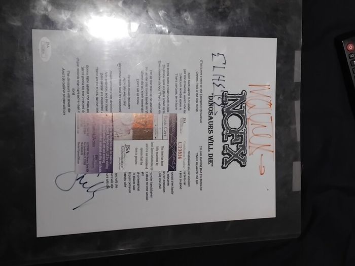 NOFX Signed Lyric Sheet/All Four Members