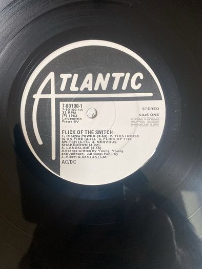 AC/DC "Flick of the Switch" vinyl