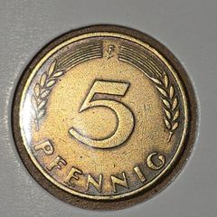 1950 Germany 5 Pfennig (Mint Mark F) - Vintage Collectible Coin