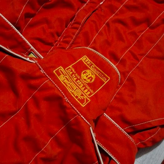 Vintage Red Racing Suit and Shoes