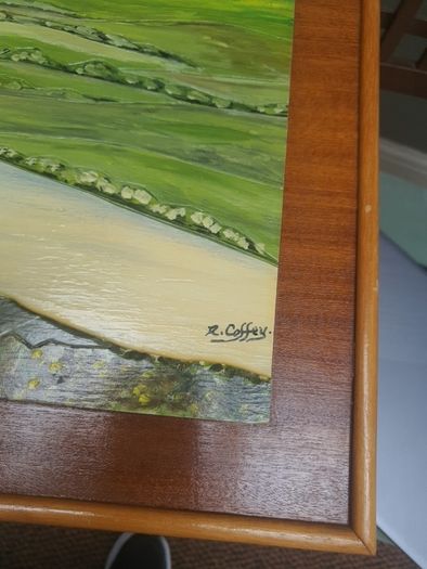 Vintage Woodcut Mount Errigal Scene