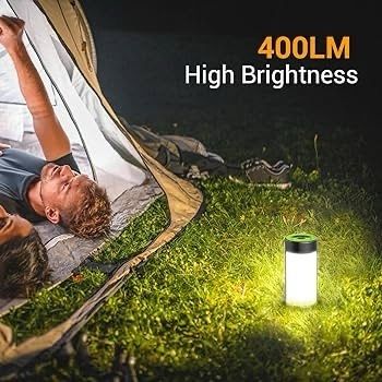 NEW SALE | Rechargeable Camping Lanterns with 400LM 5 Light Modes Water-Resistant, Portable Emergency Tent Lights for Camping Power Cuts Hiking (2-Pack, Grass Green)