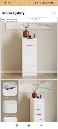2 narrow chest of drawers