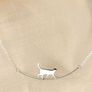 Silver Cat Pendant Whimsical & Minimalist Charm Image 2
