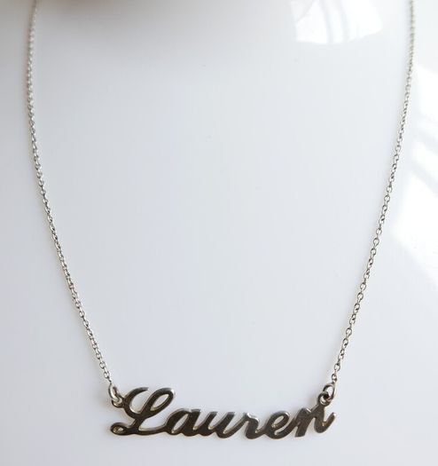 Vintage 925 Sterling Silver Lauren name Necklace