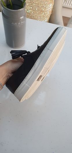 DUNE leather tassel brogue slip-ons Sz 40 (7-7.5UK)