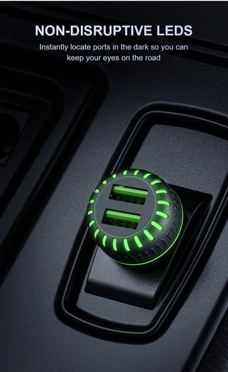 USLION 36W PD/QC3.0 Car Dual USB Phone Quick Charger (Two Options) (Brand New/Warranty)