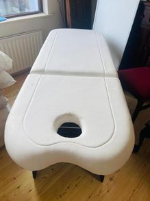 Massage Table with Solid Mahogany Base