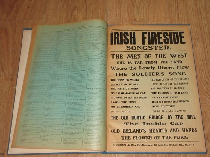 Collection of 11 Songsters all Printed in Ireland  Nugent and Co. Publishers 45 Middle Abbey Street, Dublin