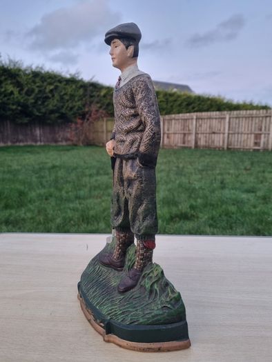 Vintage Large Cast Iron Golfer Door Stop